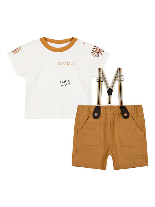 Energiers Kids Set with Shorts Summer 2pcs Coffee