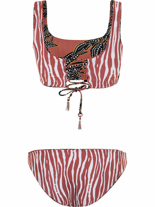 Phoenix Palm Flirt Set Bikini Μπουστάκι Floral Καφέ