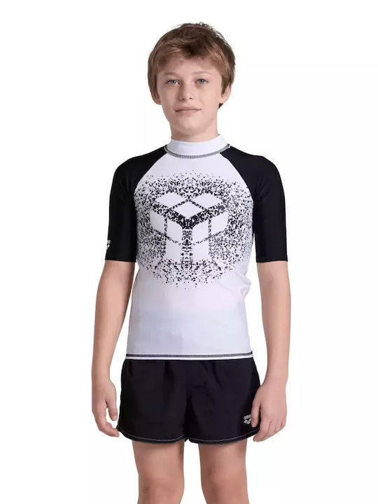 Arena Jr Arena Costum de baie pentru copii Rashguard BLACK/WHITE