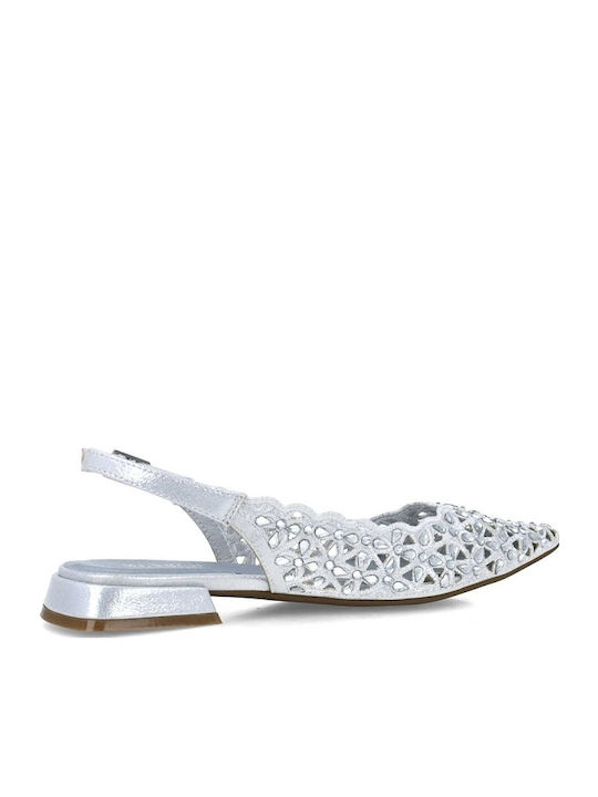 Damen Ballerinas Slingback in Silber Farbe