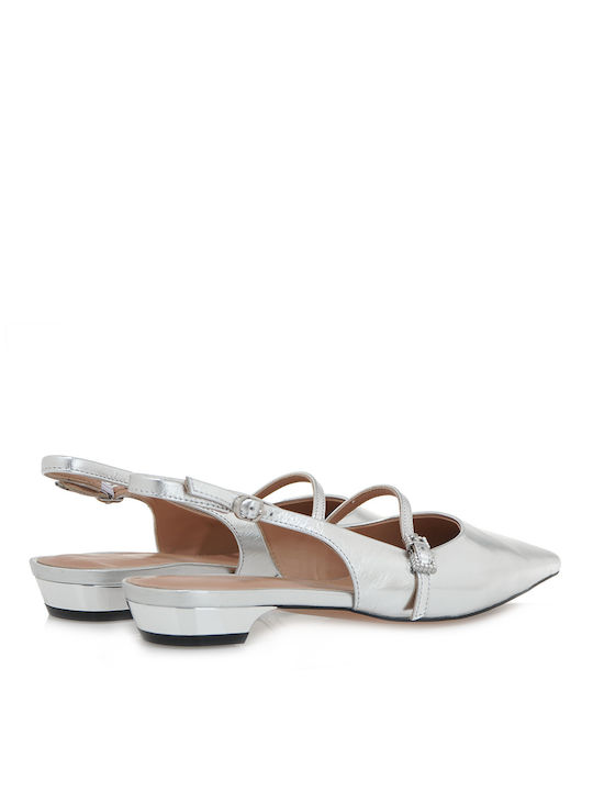 Politis Shoes Damen Ballerinas Slingback Silber