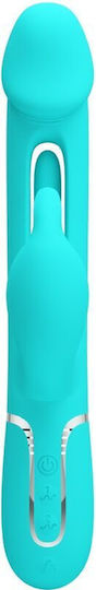 Pretty Love Kampas Rabbit 3 In 1 Multifunction Vibrator Tongue Aqua Green
