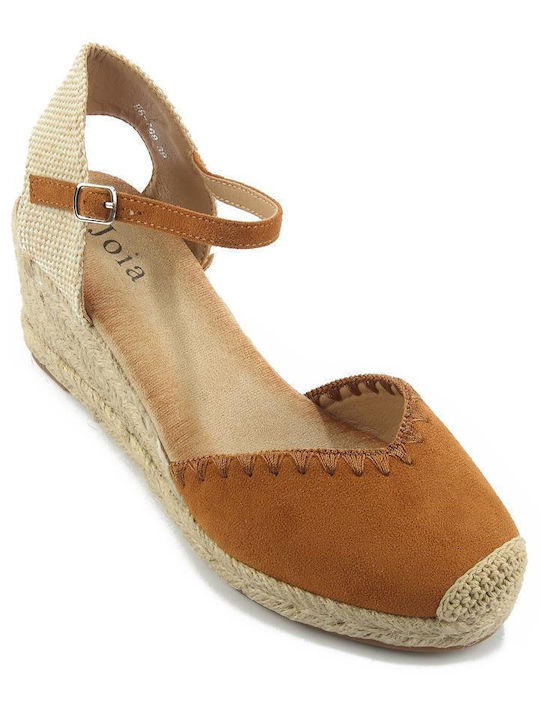 Fshoes Platforme dama în stil espadrile Maro