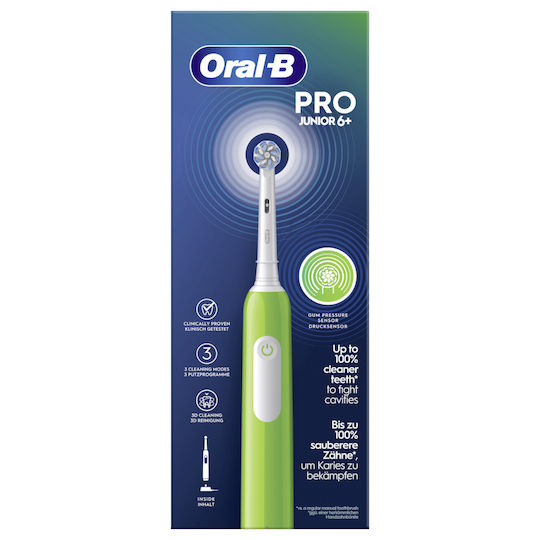 Oral-B Pro Junior Periuță De Dinți Electrică Pentru Copii Cu Cronometru Pentru 6+ Ani Cu Rezerve Și Husă De Călătorie