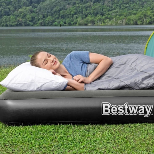 Bestway Aufblasbare Schlafmatratze Einzel mit Integrierter Pumpe 188x99x25εκ. Schwarz