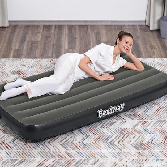 Bestway Aufblasbare Schlafmatratze Einzel mit Integrierter Pumpe 188x99x25εκ. Schwarz