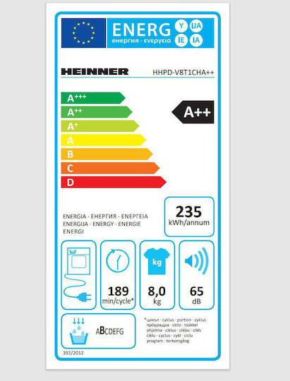 Heinner HHPD-V8T1CHA++ Wäschetrockner 8kg A++ mit Wärmepumpe