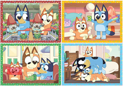 449140 Clementoni Children's Puzzle 4 In 1 Super Color Bluey 12-16-20-24 Pieces