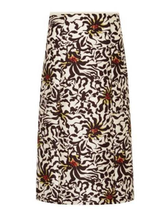 Beatrice Pencil High-waisted Skirt in Brown Color