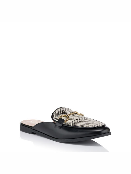 Givana Flat Mules σε Μαύρο Χρώμα