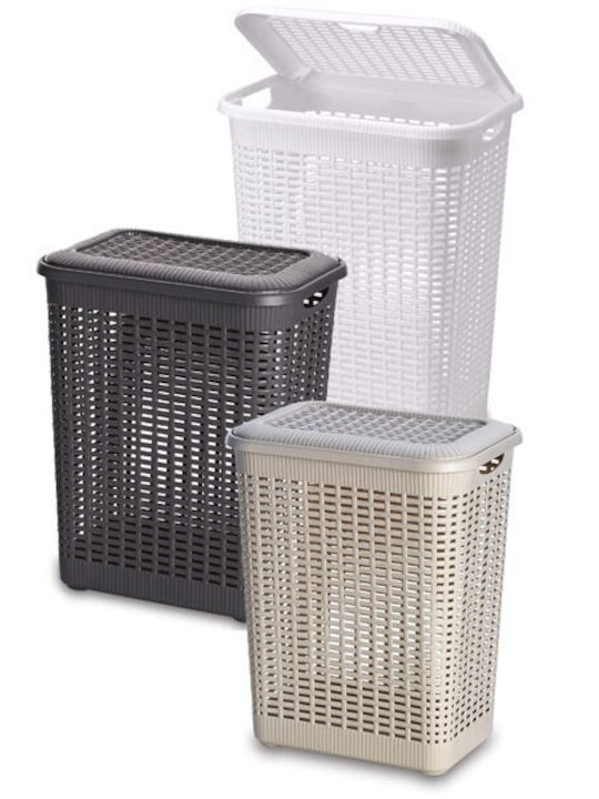 Gensini Coș De Rufe Din Plastic 50lt Cu Capac 43x32x55cm Gri