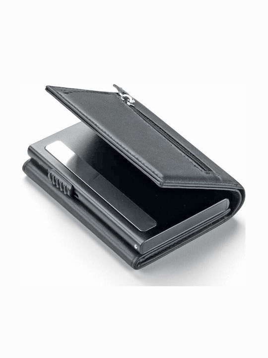 Kaktusleder RFID Doppel-Schwarz Kartenhalter Geldbörse