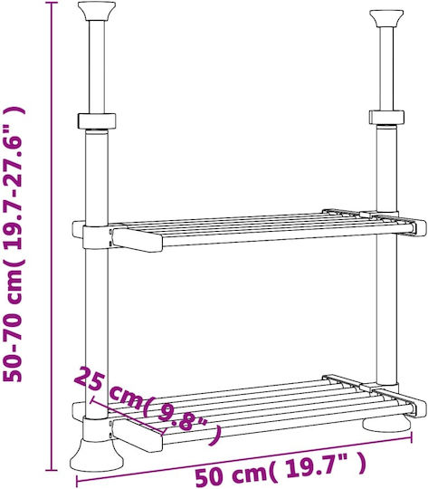 vidaXL Βάση για Φούρνο Μικροκυμάτων Μεταλλική 50x25x50εκ. Ασημί