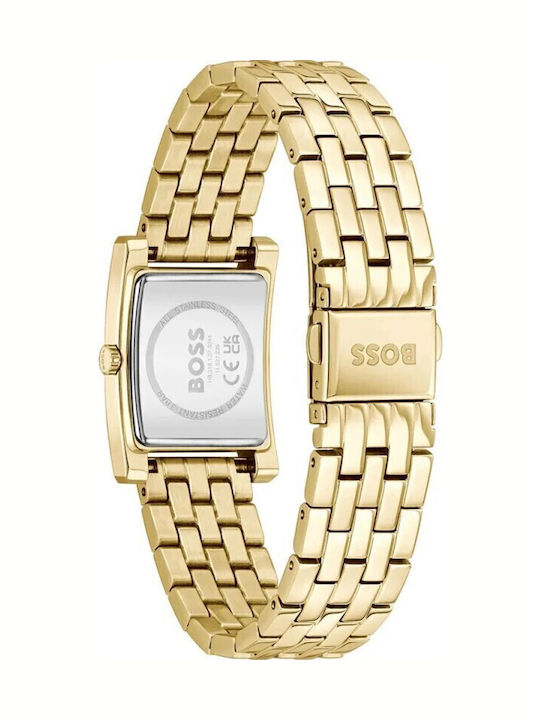 Γυναικείο Ρολόι Boss 1502744 Ανοξείδωτο Ατσάλι Χρυσό Καντράν Χρυσό Μπρασελέ