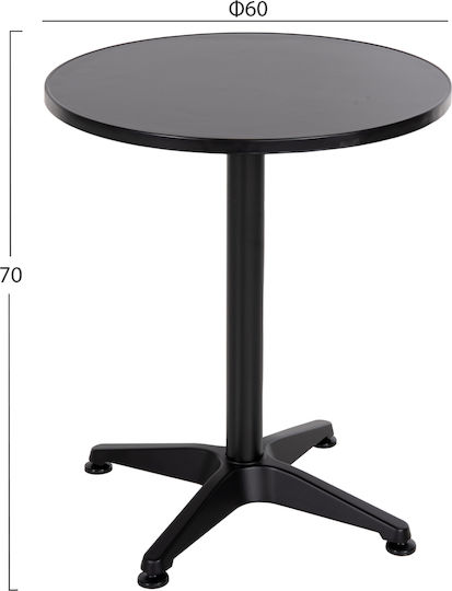 Tisch Café für kleine Außenbereiche Stabil Goss Black 34x34cm