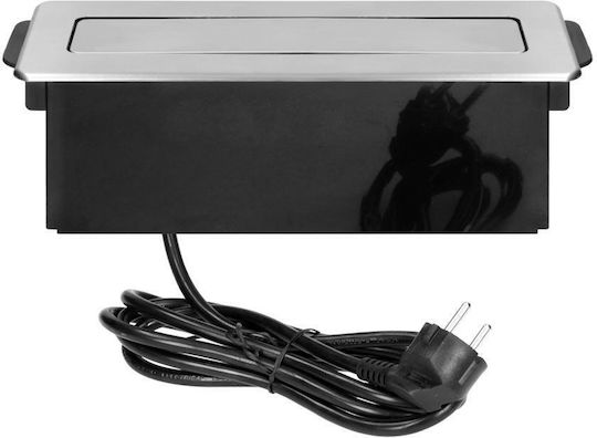 Orno Dreifach Gemauerte Steckdose mit 2 USB-Anschlüssen Schwarz