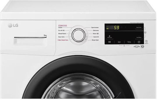 LG Mașină de Spălat Rufe 9kg cu Tehnologie cu Abur 1400 Rotiri Inverter Direct Drive F4J3VS6WE