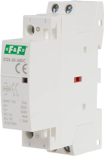 F&F Ρελέ Ράγας 25A με Τάση 24V