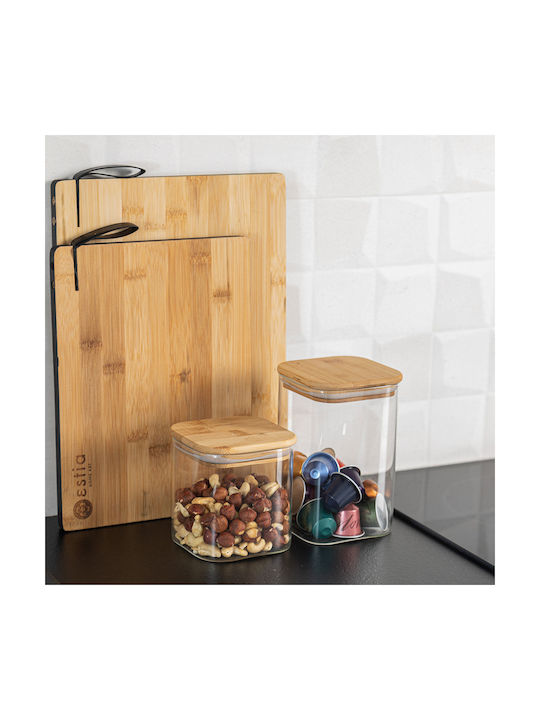 Estia Essentials Vase General Use with Lid Glass Transparent 950ml