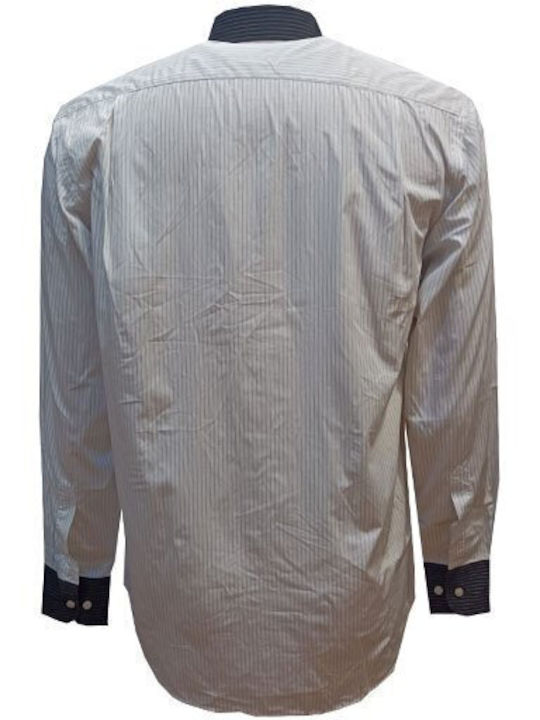 Long-sleeved Cotton Shirt Striped White