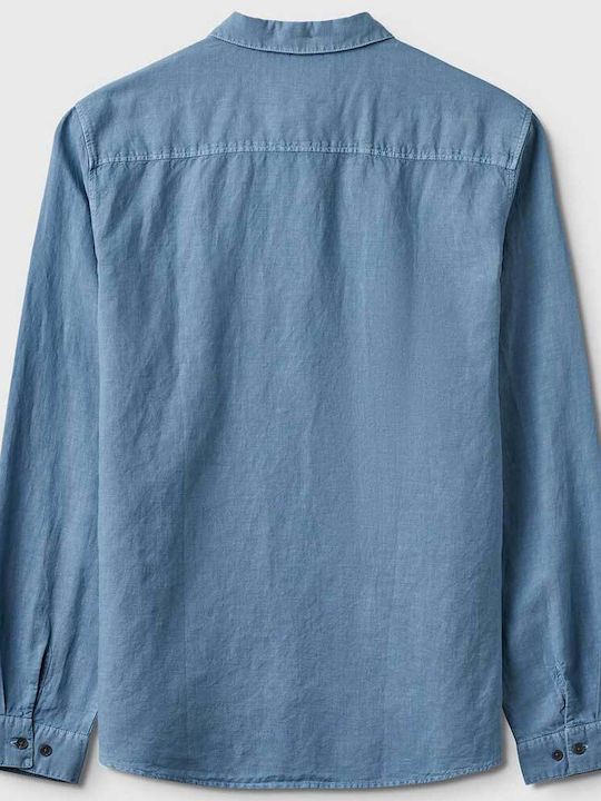 Gabba Men's Shirt Long Sleeve Linen Blue Shadow