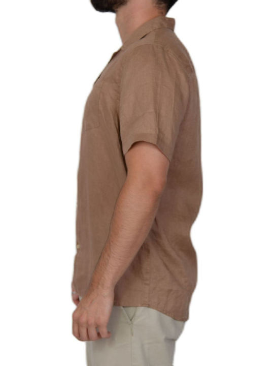 Langärmlig Leinen Hemd Brown