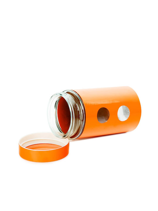 Muhler General Use Vase with Lid Made of Stainless Steel Orange 1050ml 1 Piece