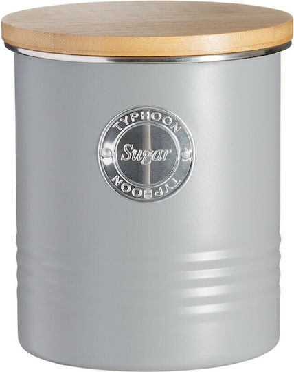 Typhoon Typhoon Sugar Jar with Airtight Lid Metallic Grey 1000ml