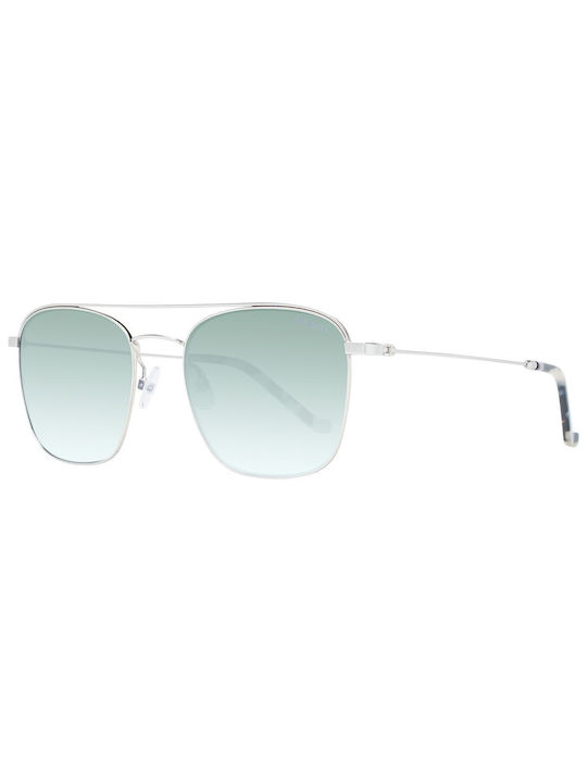 Hackett Sunglasses with Silver Metal Frame and Green Gradient Lens HSB905-800