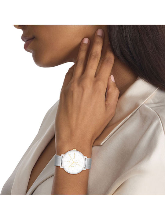 Calvin Klein Γυναικείο Ρολόι 40mm Μπαταρίας με Ασημί Μεταλλικό Μπρασελέ