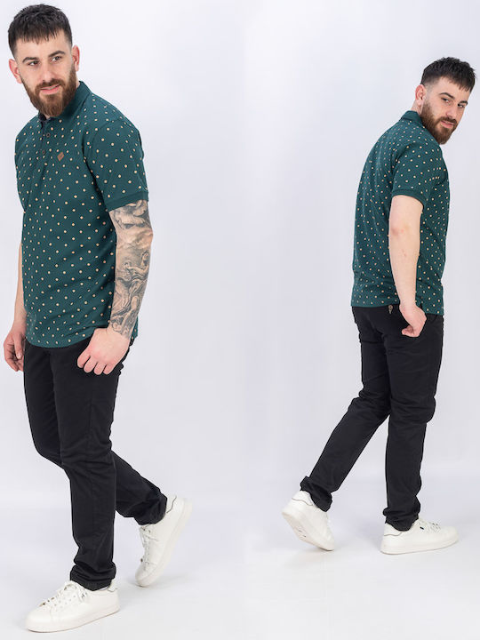 Double Men's Blouse Polo Forest Green