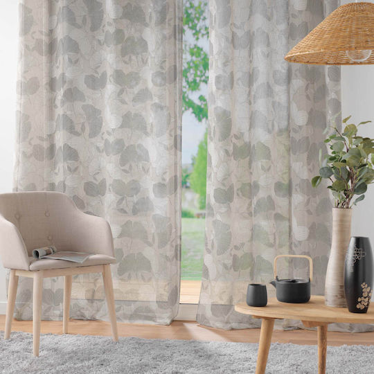 Flamingo Perdea Cu Capse L-c Ginko Bej 140x280cm