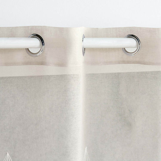 Flamingo Curtain with Grommets L-c Galactee Brown 140x280cm