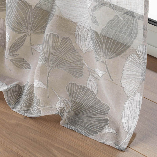 Flamingo Perdea Cu Capse L-c Ginko Bej 140x280cm