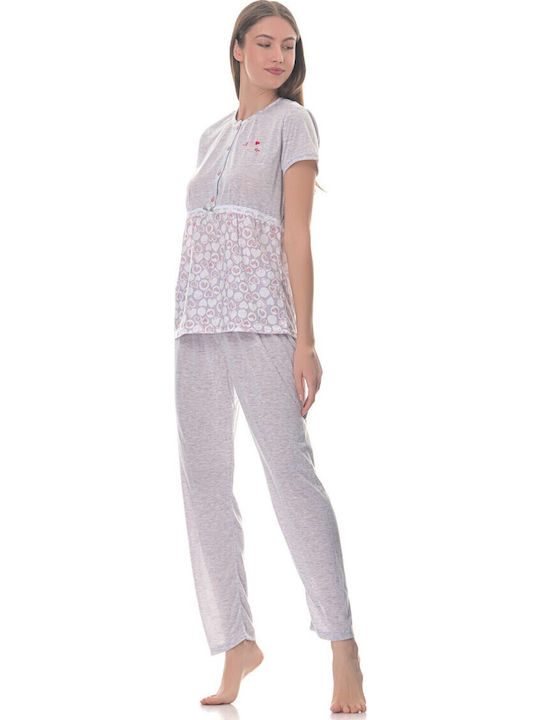 Cool Sommer Damen Pyjama-Set Gray