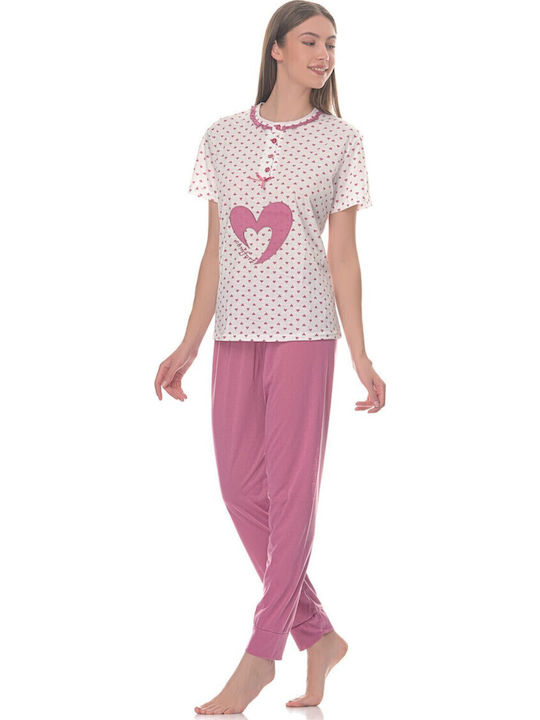 Cool Sommer Damen Pyjama-Set Pink