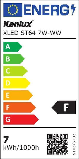 Kanlux LED-Lampe 7W 142mm für Fassung E27 und Form ST64 Warmes Weiß 725lm