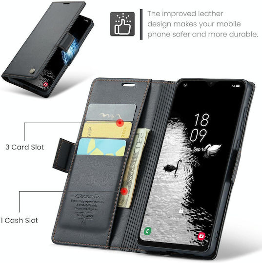 Samsung Galaxy A30s A50s A50 Caseme 023 Schmetterling Schnalle Litchi Textur Rfid Anti-Diebstahl Leder Telefon Fall schwarz