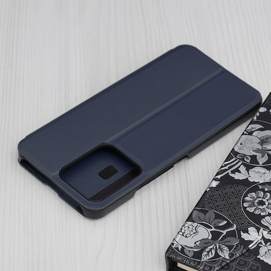 Techsuit eFold Book Synthetic Leather / Tempered Glass Blue (Redmi 13C 4G / Poco C65 4G)