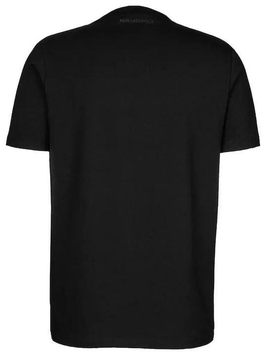 Karl Lagerfeld T-shirt Bărbătesc cu Mânecă Scurtă Black