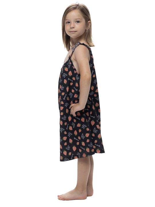 Galaxy Kids Nightdress Summer Cotton Black-red