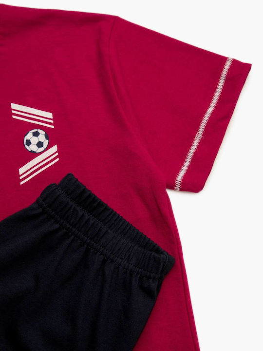Minerva Παιδική Πιτζάμα Καλοκαιρινή Cherry Soccer Cherry