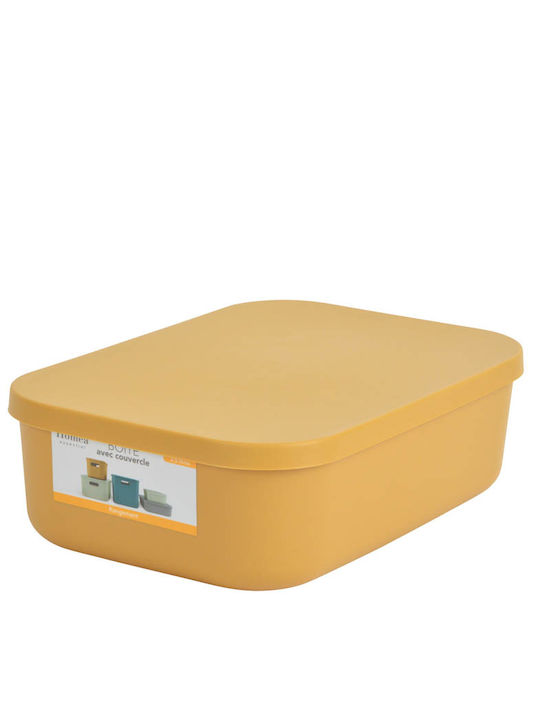 Plastic Storage Box with Lid Yellow 25x17.5x7.6cm 1pcs