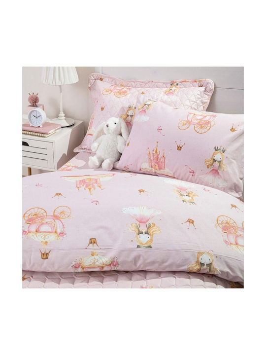 Borea Kinderbettbezug Einzel Baumwolle Pink 160x240cm