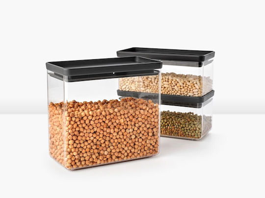 Brabantia Set of 3 General Use Jars with Grey Plastic Lid 1500ml 3 Pieces