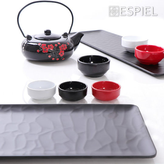 Espiel Wavy Matte Πιατέλα Σερβιρίσματος Ορθογώνια Πλαστική Μαύρη 53x16.2εκ. 6τμχ