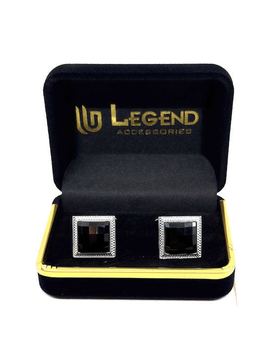 Legend Accessories Маншетни копчета от Silver в Черно цвят