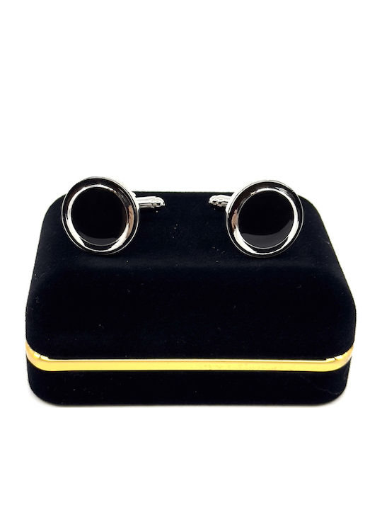 Legend Accessories Cufflinks from Silver in Black Color