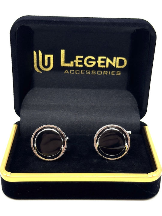 Legend Accessories Cufflinks from Silver in Black Color