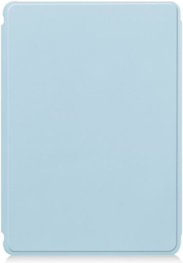 Samsung Galaxy Tab S9 Fe+ 360 Rotation Transparent Smart Leather Case Keyboard Sky Blue
